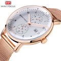 MINI FOCUS 0052 Montre Top Marque De Luxe D&#39;affaires Montres À Quartz Hommes Poignet Calendrier En Cuir Maille Bracelet Étanche Hommes Montre